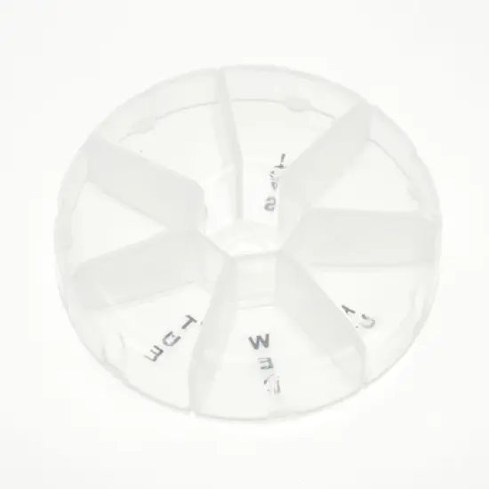 Unique Bargains 7 Grids Round Pill Box Clear 1 Pc image {5}