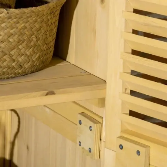 Resenkos Storage Garden Shed,Garden Sheds,5' x 3' Garden Sheds & Outdoor Storage with Asphalt Roof & 2 Large Wood Doors with Lock, Natural Natural image {4}