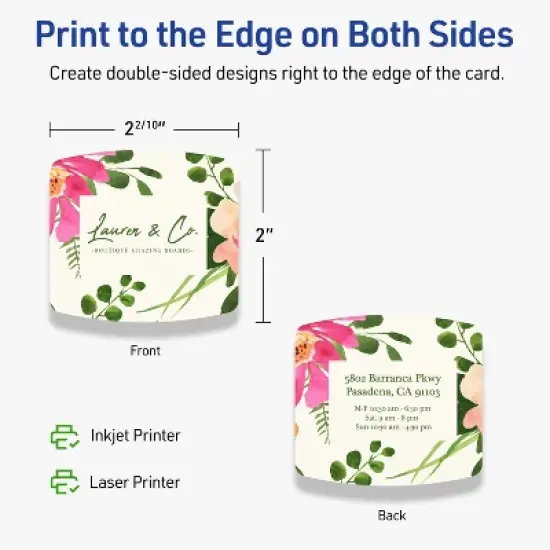 Avery Arched Business Cards, 2" x 2-2/10", Matte Ivory, 300 Total image {5}