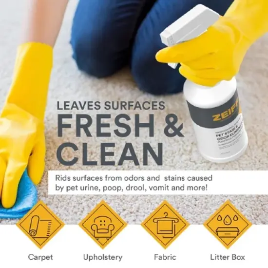 Zeiff Pet Stain and Odor Remover - Pet Urine Enzyme Cleaner to Break Up Tough Stains - Carpet Stain Remover for Dog Urine and Cat Pee, 1 Gallon, image {4}