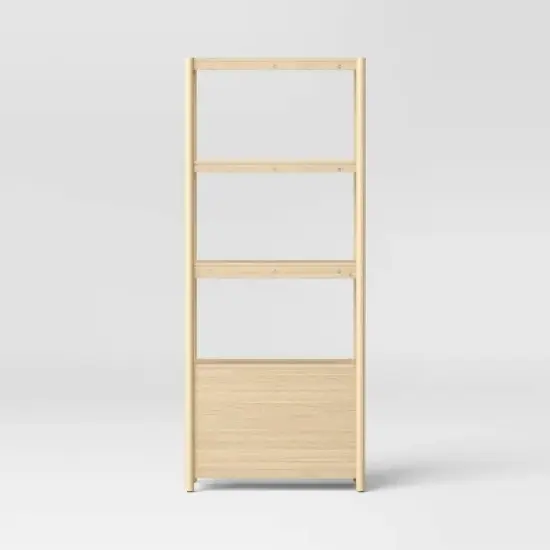 72.25" Scandi Bookcase with Three Shelves And Cabinet Storage Natural - Room Essentials&trade; image {3}