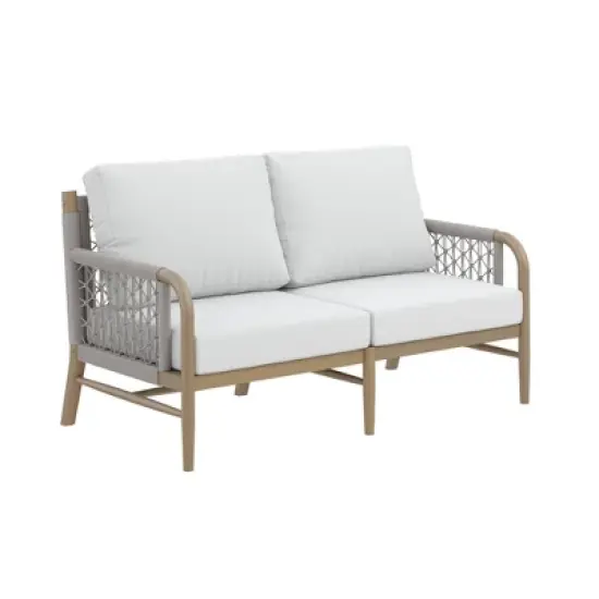 Nathan James Luciano Outdoor Loveseat Linen White image {7}