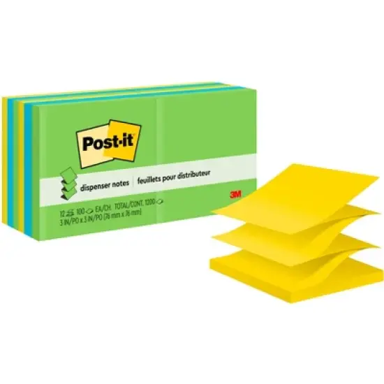 Post-it Pop-Up Original Notes, 3 x 3 Inches, Floral Fantasy Colors, Pad of 100 Sheets, Pack of 12 image {5}