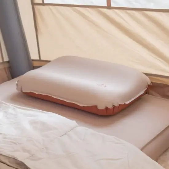 Naturehike Inflatable Camping Pillow - Portable 3D Comfortable Silent Sponge Pillow - Perfect for Camping and Travel (Khaki) image {1}