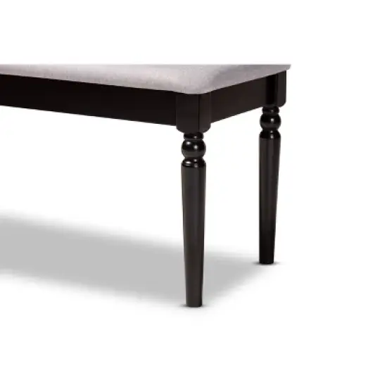 Giovanni Fabric Upholstered and Wood Dining Bench - Baxton Studio image {3}