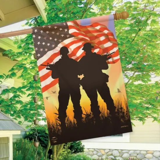 American Heroes Patriotic House Flag Military Troops 28" x 40" Briarwood Lane image {2}
