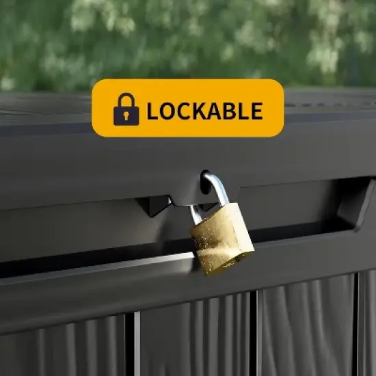 MaseiKar 120 Gallon Waterproof Deck Box, Lockable Resin Storage Box for Patio Furniture Cushions Garden Tools and Outdoor Delivery Storage, Black image {5}