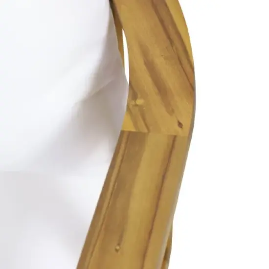 Solano 4pc Outdoor Wooden Chat Set with Rectangular Coffee Table - White/Teak - Christopher Knight Home image {12}