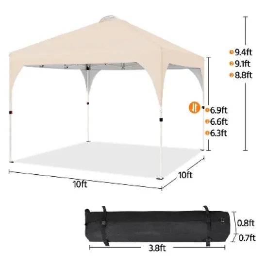 Yaheetech 10x10ft Outdoor Pop up Canopy for Garden Patio Park Market image {2}