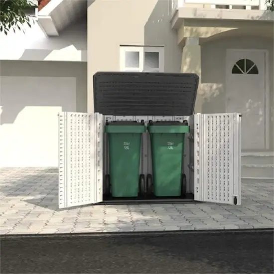 Decksplore 34 Cubic Feet Multi-Purpose Outdoor Storage - Dumpster Storage Shed Patio Gardening Shelves image {2}