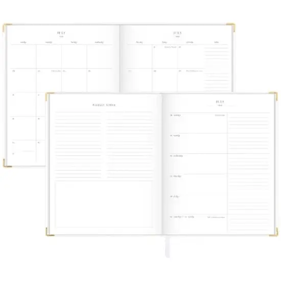2022-23 Academic Planner Weekly/Monthly Casebound 9.875"x7.875" Black Pindot Fabric - Sugar Paper Essentials image {1}