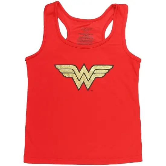Wonder Woman Big Girls Logo Mesh Tank & Shorts PJ Set Red image {1}