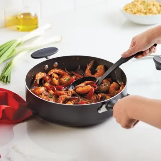 Farberware Reliance 6qt Covered Saute Pan with Helper Handle Black image {1}