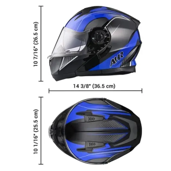 AHR Modular Full Face Motorcycle Helmet Flip up Dual Visor Motocross DOT S/M/L/XL/XXL image {7}