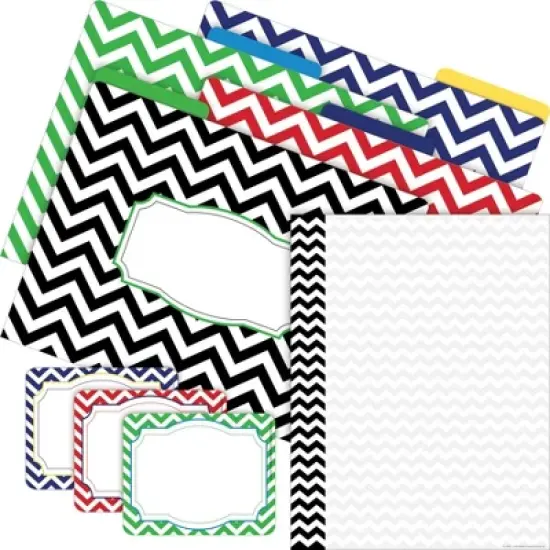 Barker Creek Chevron Nautical Get Organized File Folders Set Multi-Design 107 per Set: Paper, Top Tab, 50 Sheet Capacity image {5}