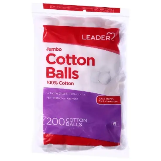 Leader Cotton Balls Jumbo 200 ct image {1}