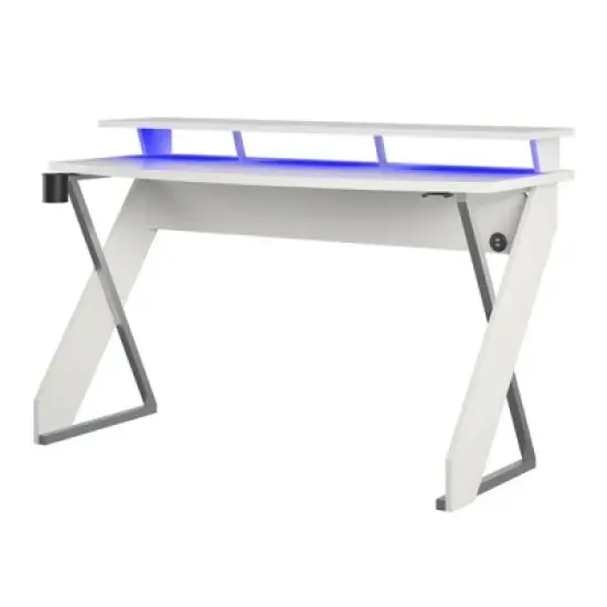 Xtreme Gaming Desk with Riser White - NTENSE image {1}