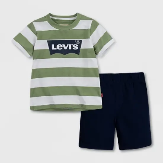 Levi's&reg; Baby Boys' Graphic Short Sleeve Top & Bottom Set - White/Gray image {3}