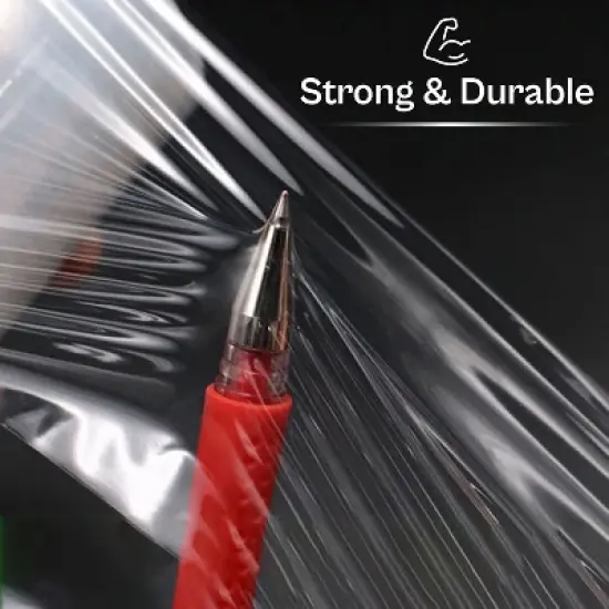 PSBM 12 Rolls 5"x1000' Extended Core Clear Stretch Wrap Banding Film with Handle image {5}