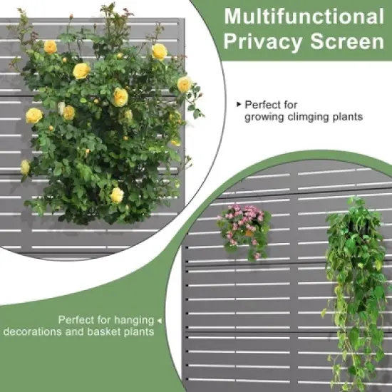 Classic Rectangular Green Galvanized Sheet Screen with Blinds, Outdoor Partition Garden Screen image {2}