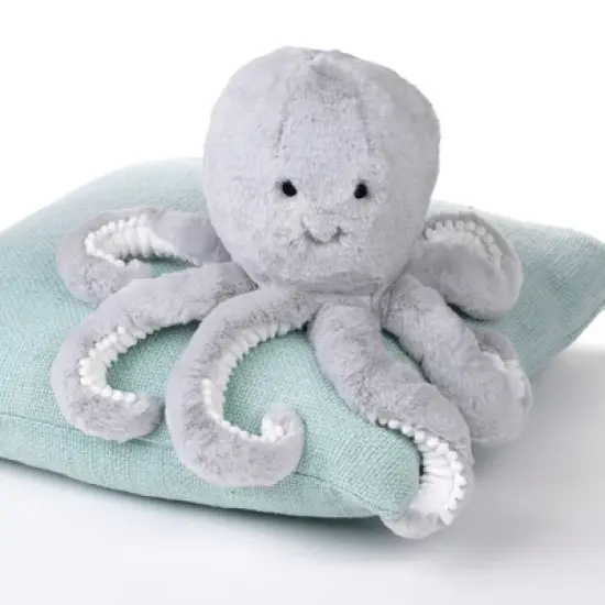Lambs & Ivy Ocean Blue Plush Gray Octopus Stuffed Animal Toy - Inky image {3}