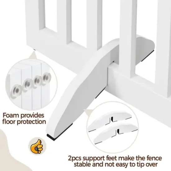 Yaheetech 36inch Freestanding Wooden Fence Foldable Pet Gate image {6}
