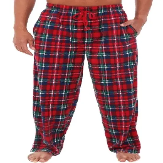 Men's Soft Plush Fleece Pajama Pants, Warm Long Lounge Bottoms image {6}