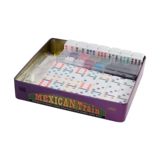 Mexican Train Double 12 Color Dot Dominoes - Professional Size Board Game image {4}