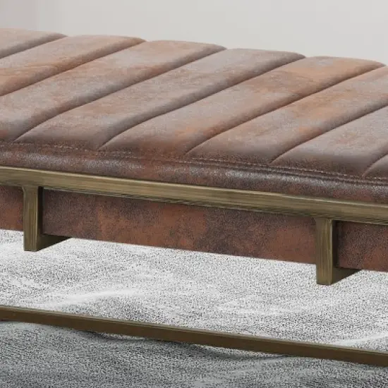Magdalene Modern Fabric Ottoman Bench Brown - Christopher Knight Home image {2}