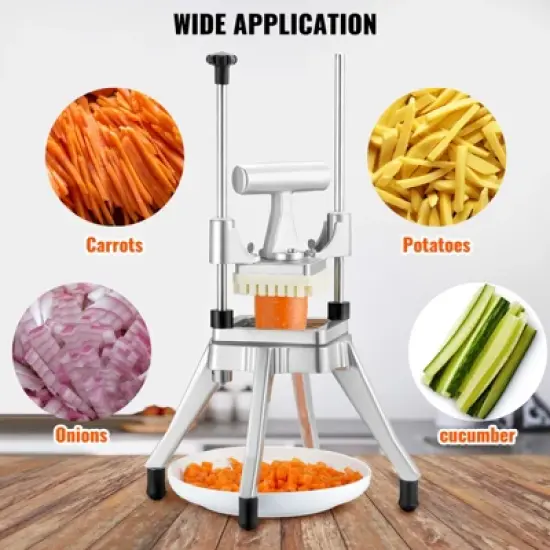 VEVOR Commercial Vegetable Fruit Chopper 3/8&Prime; Blade Heavy Duty Professional Food Dicer Kattex French Fry Cutter Onion Slicer Stainless Steel image {6}