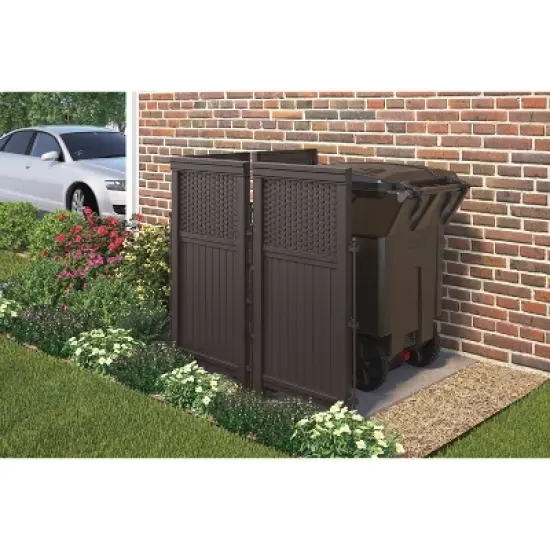 44" Resin Wicker Screen Enclosure Java Brown - Suncast image {2}