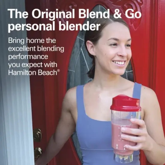Hamilton Beach SingleServe Blender 51101RV: Personal Blender, 14 oz Capacity, 175W, Dishwasher-Safe, Red image {7}
