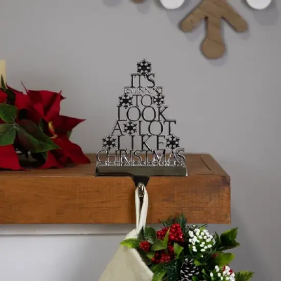 Northlight "It's Beginning to Look a Lot Like Christmas" Metal Tree Stocking Holder - 6.5" image {2}