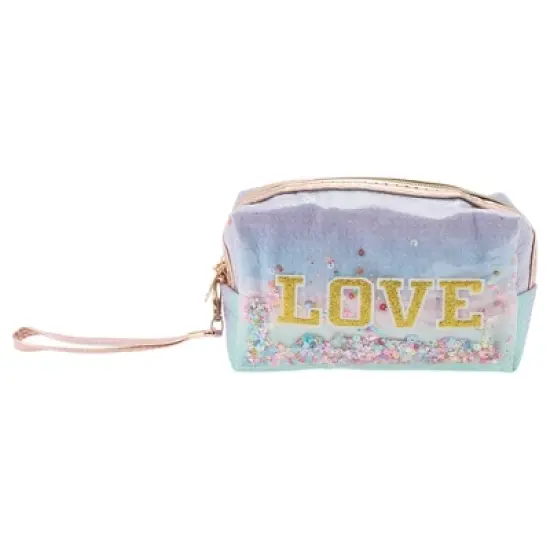 Unique Bargains Women's Sequin Embroidery LOVE Makeup Bag 1 Pc image {3}