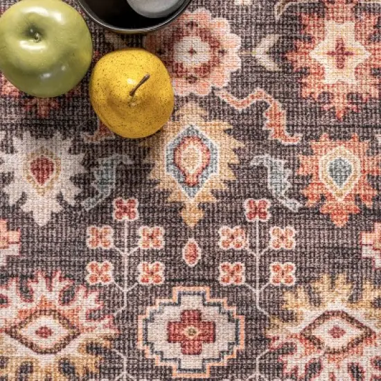 nuLOOM Cathie Persian Floral Machine Washable Area Rug image {5}