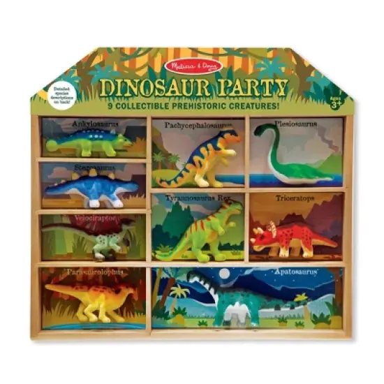 Melissa & Doug Dinosaur Party Play Set - 9 Collectible Miniature Dinosaurs in a Case image {5}