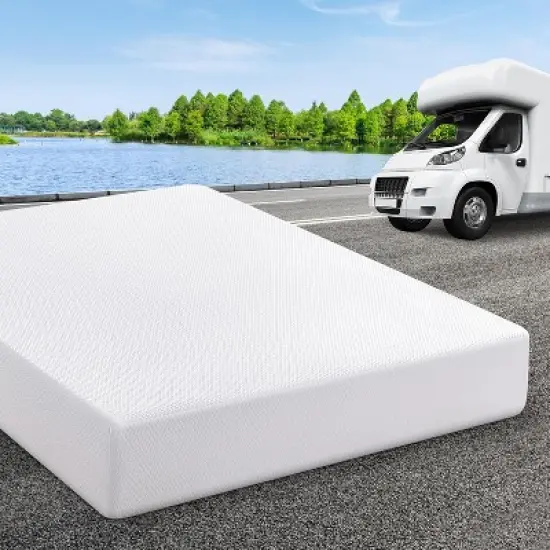 Dyonery RV Mattress 8/10-inch memory foam mattress, cooling green tea/gel medium-strength bed mattress in a box for campers, stress-relieving mattress image {7}