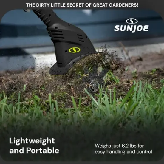 Sun Joe 24V Cordless Garden Tiller Cultivator Kit with Battery and Charger for Weeding, Soil Aeration and Prepping Plant Beds, Black, 24V-TLR-LTE image {5}