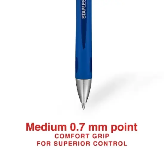 Staples Sonix Retractable Gel-Ink Pens Medium Point Blue Dozen (13563-CC) 651256 image {2}