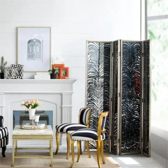 18x73" Room Photo Frames Screen Divider Screens,4 Panel Decorative Screen,Durable Metal Frame Foldable Decorative Screen-The Pop Home image {2}