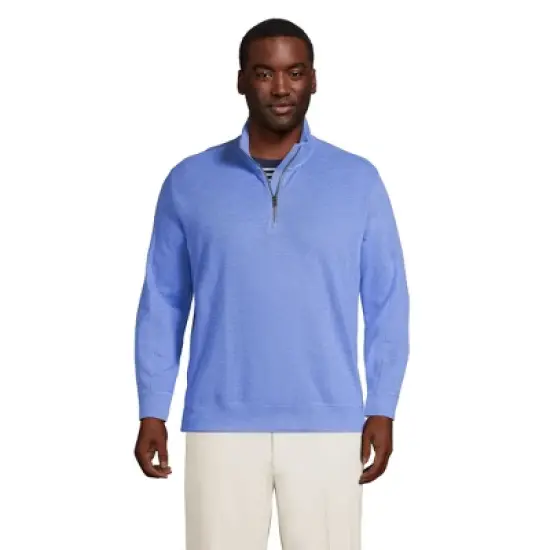 Lands' End Men's Long Sleeve Slub Quarter Zip image {4}