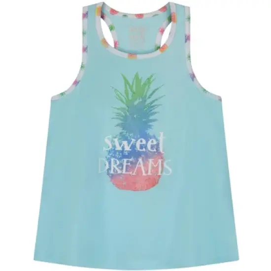 Sleep On It Girls Sweet Pineapple Dreams 2-Piece Tank Pajama Shorts Sleep Set image {3}