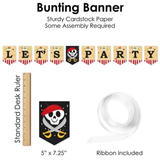 Big Dot of Happiness Pirate Ship Adventures - Skull Birthday Party Supplies Decoration Kit - Decor Galore Party Pack - 51 Pieces image {4}