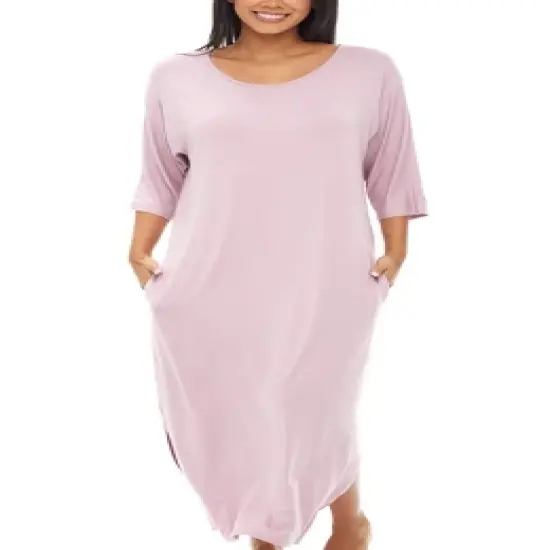 Women's Soft Knit Caftan Nightgown, Loungewear Oversized Pajamas Long Sleep Dress with Pockets image {10}