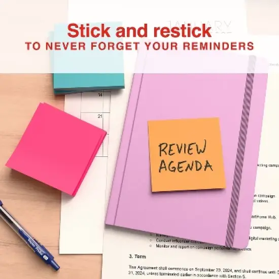 Staples Stickies Pop-up Std Notes 3" x 3" Asst Colors 100 Sh./Pad 6 Pads/PK 565448 image {3}