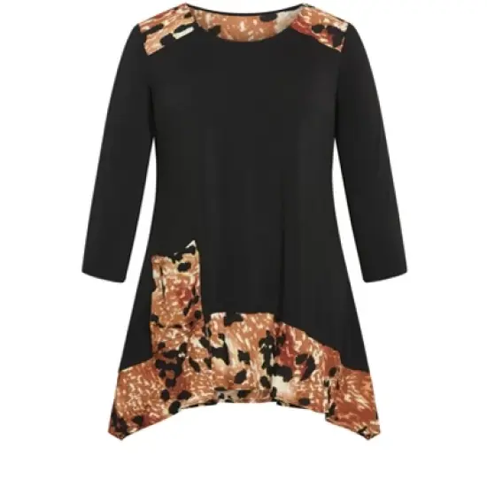 Women's Plus Size Shari Print Tunic - black | AVENUE image {2}