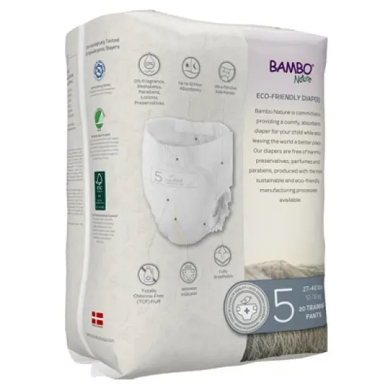 Bambo Nature Dream Toddler Toddler Training Pants Size 5 27 to 40 lbs. 1000016930, 60 Ct image {1}