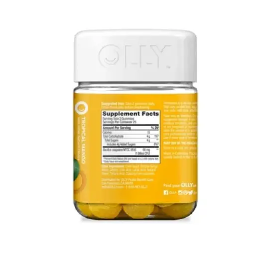 OLLY Probiotic Chewable Gummies for Immune and Digestive Support - Tropical Mango - 50ct image {3}