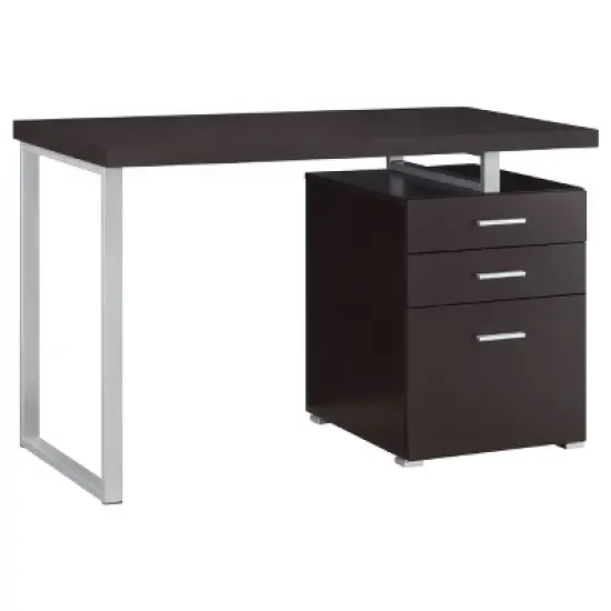Brennan 3 Drawer Office Desk with Reversible Cabinet - Coaster image {2}