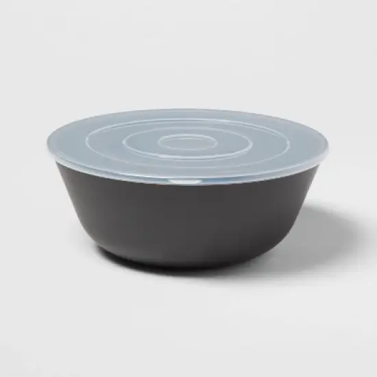 16pc Plastic Dishware Set Black - Room Essentials&trade;: Dinnerware, Microwave & Dishwasher Safe, Service for 4 image {4}